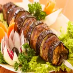 Eggplant Kebab On Rice